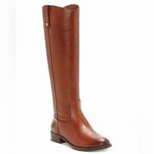 INC International Concepts Fawne Brown Leather KneeHigh Boots Riding Boots Sz 7
